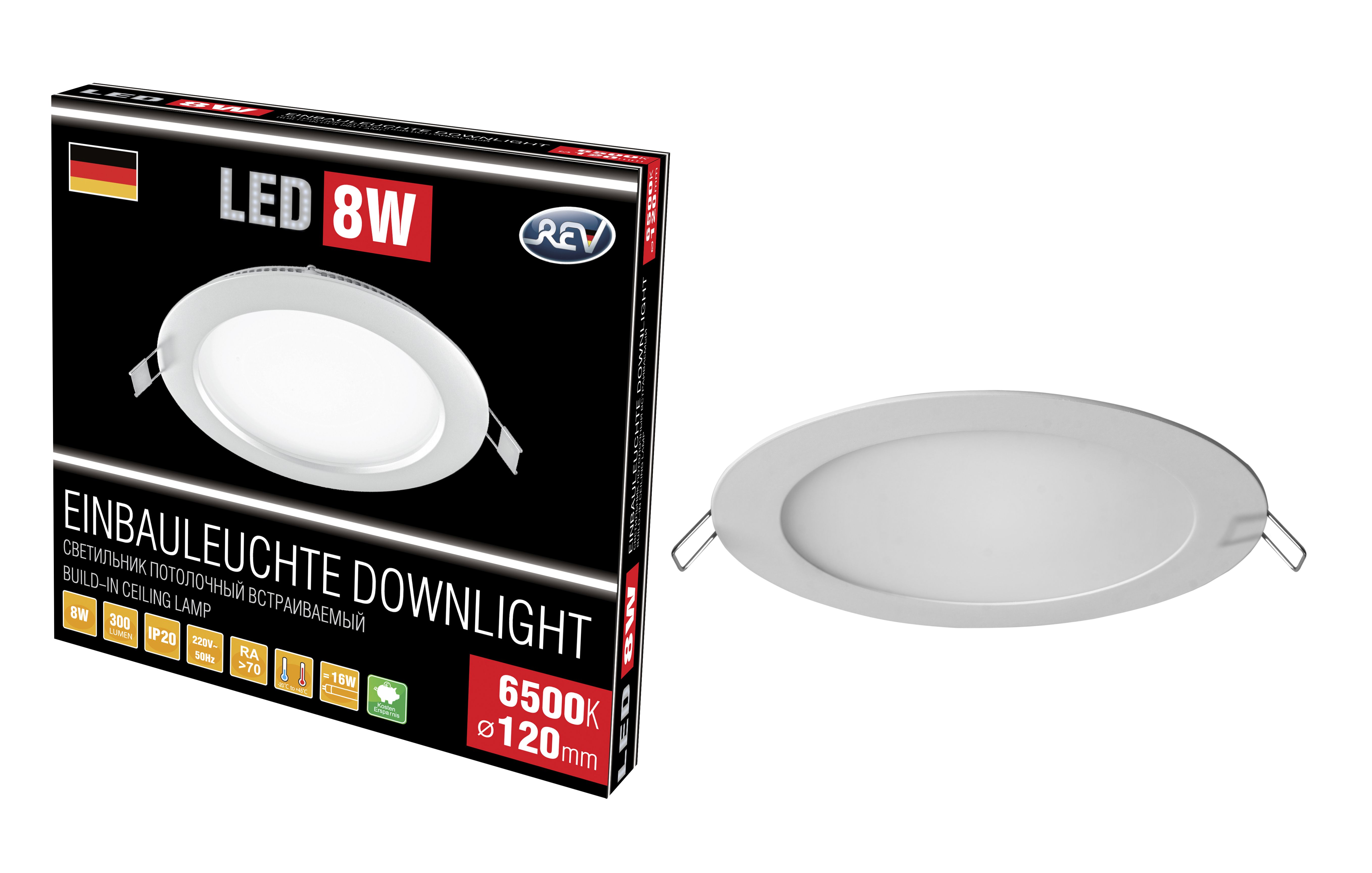 LED ������ ������������ REV SuperSlim Round 8W 6500� �120��.