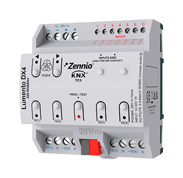 Zennio ZDI-RGBDX4 Lumento DX4/���������� KNX ��� LED RGB-W, 4-������, �� DIN �����