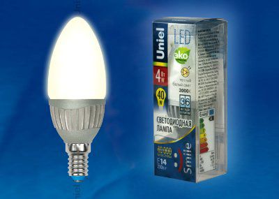 ����� 4�� Uniel LED-C37-4W/WW/E14/FR ALS01SL
