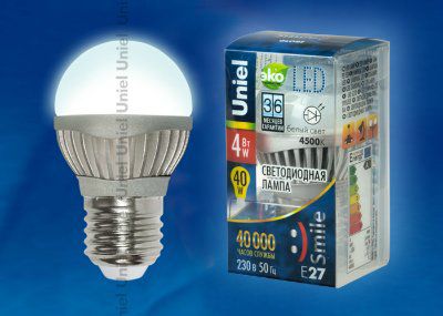 ����� 4�� Uniel LED-G45-4W/NW/E27/FR ALS01SL