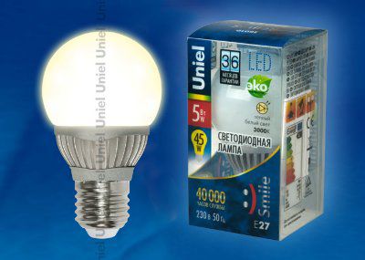 ����� 5�� Uniel LED-G60-5W/WW/E27/FR ALS01SL