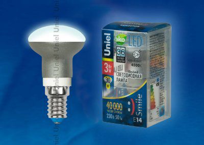 ����� 3�� Uniel LED-R39-3W/WW/E14/FR ALS01SL