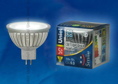 ����� 5�� Uniel LED-JCDR-5W/WW/GU5.3/FR ALS01SL
