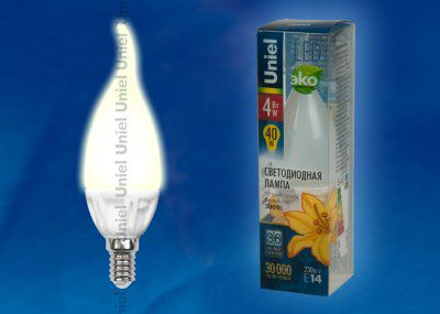 ����� Uniel LED-CW37-4W/NW/E14/FR CRF01WH