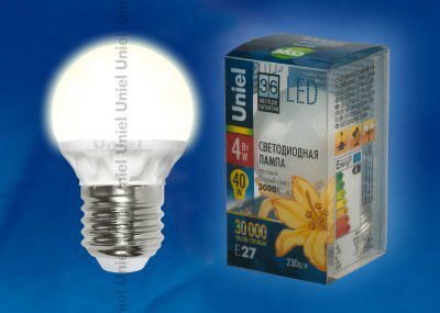 ����� Uniel LED-G45-4W/WW/E27/FR CRF01WH