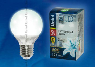 ������������ ����� Uniel LED-G60-5W/WW/E27/FR CRF01WH