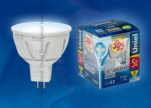 ������������ ����� Uniel ��������� ����� GU5.3 7W, LED-JCDR-7W/WW/GU5.3/FR ALP01WH �������