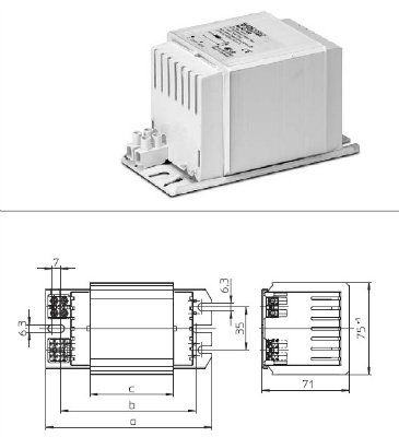 �������� ���������������� (�����/�������) NAHJ 400.743F 538204 c ����������������� ��� ���������(HS, ����) � ����������������� (HI, C-HI, ���) ���� 400W, 230V, 165*71*75mm. Vossloh-Schwabe.