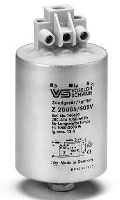 ���������� ���������� ���������� (���, �������, IGNITOR) Z 2000 S/400V 140497 ��� ����������������� ���� (HI, ���) ��������� �� 2000W, 380-415V, d=50mm, L=98mm Vossloh-Schwabe, ��������