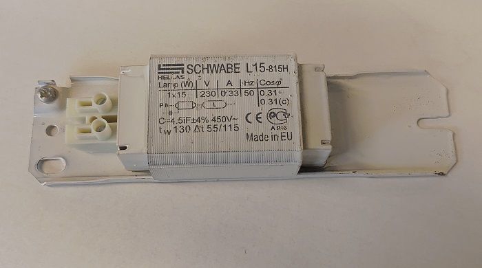   (/  /) L 15.815H    T8 15W, 150*41*28mm. Schwabe Hellas.   . : Vossloh Schwabe L 15.329 163861 