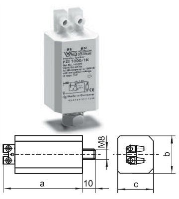 ���� ����������� ���������� (���) PZI 1000/1K 140617 ��� ����������������� ���� (���, HI) ���� 250 - 2000W � ����������� ��������� �� 1kV, 220-240V Vossloh-Schwabe, ��������
