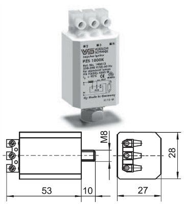 ���� ����������� ���������� (���) PZS 1000 K 140613 ��� ��������� ���� �������� �������� (����, HS) 50-1000W, 220-240V. Vossloh-Schwabe, ��������