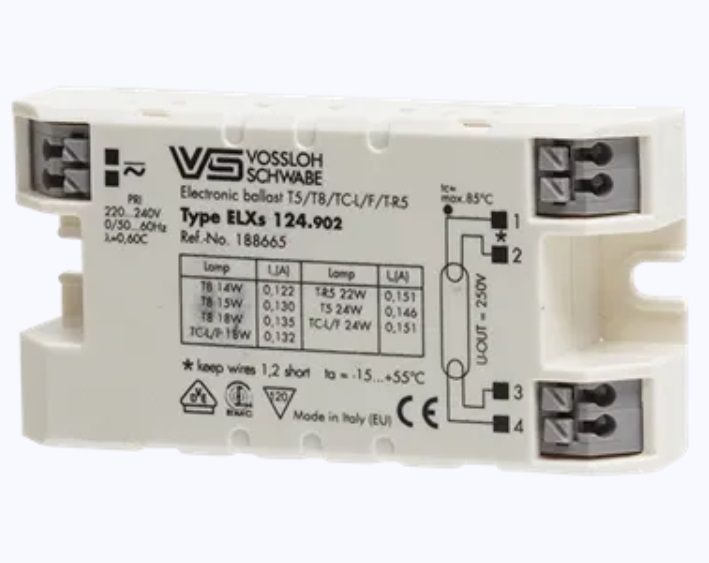 ����������� ����������������� ������� (����/ ��������/ �������) ELXs 124.902 188665 ��� �������������� ���� T5 1*24W, T8 1*14/15/18W, TC-F/L 1*18/24W, TC-R5 1*22W. ��������������� ������ 80*41*18 ��. Vossloh-Schwabe. Ref. �188665.52
