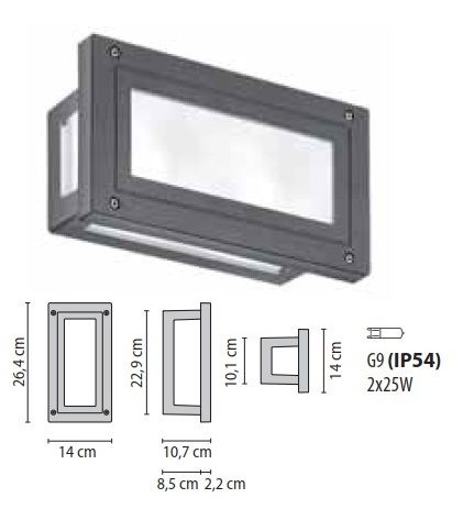 ���������� 007052 KATA 200 ANTHR ���������, IP54, ���� ��������, 264*140*107mm. PRISMA (PERFORMANCE iN LIGHTING), ������