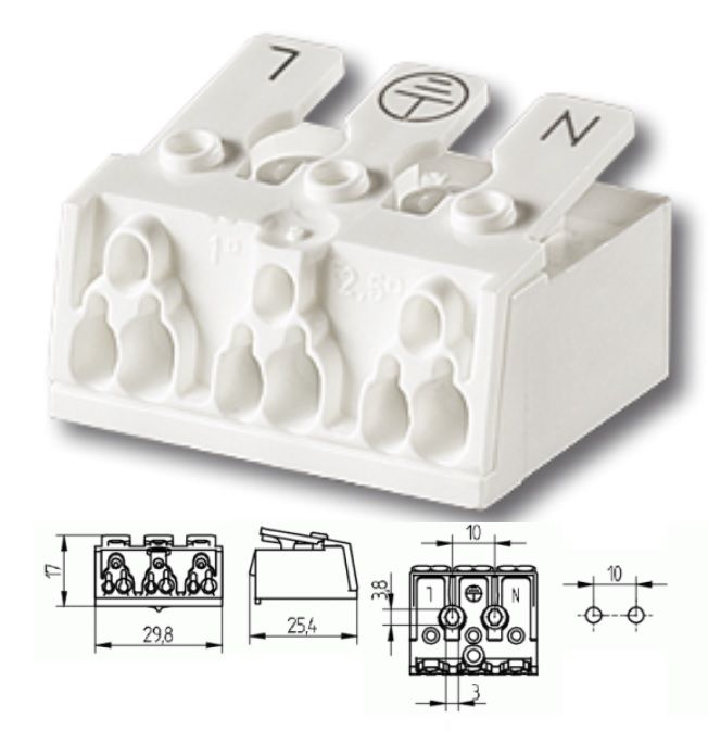 �������������� ������ (�������� �������) 46.413.1211.50 ������������ ��������� �� �����, ��� ����������  ���������� N-EZ-L. BJB, ��������. �������: Electro Terminal SLK 3/3OF N-ERDE-L PC Art.Nr 88167528; WAGO 294-4013