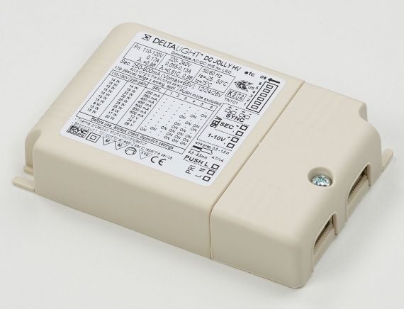 ������� (���� �������) 300 90 64 LED POWER SUPPLY MULTI-POWER DIM7 ����������� �� 0-10V/1-10V, PUSH ��� LED (������������) ������������, �������������: 350-900mA, max. 33W. Delta Light