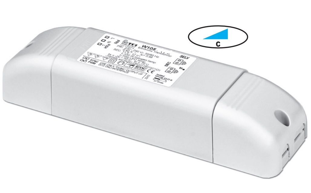 ������� (���� �������, ����������� �������������) 119812 W 105 LED ��� ������������ (LED) ���� 12V, 4-70W; ���������� ���� 12V, 10-105W ����������� �� ��������� TRIAC (������� ������), 166*46*34mm, IP20. TCI, ������