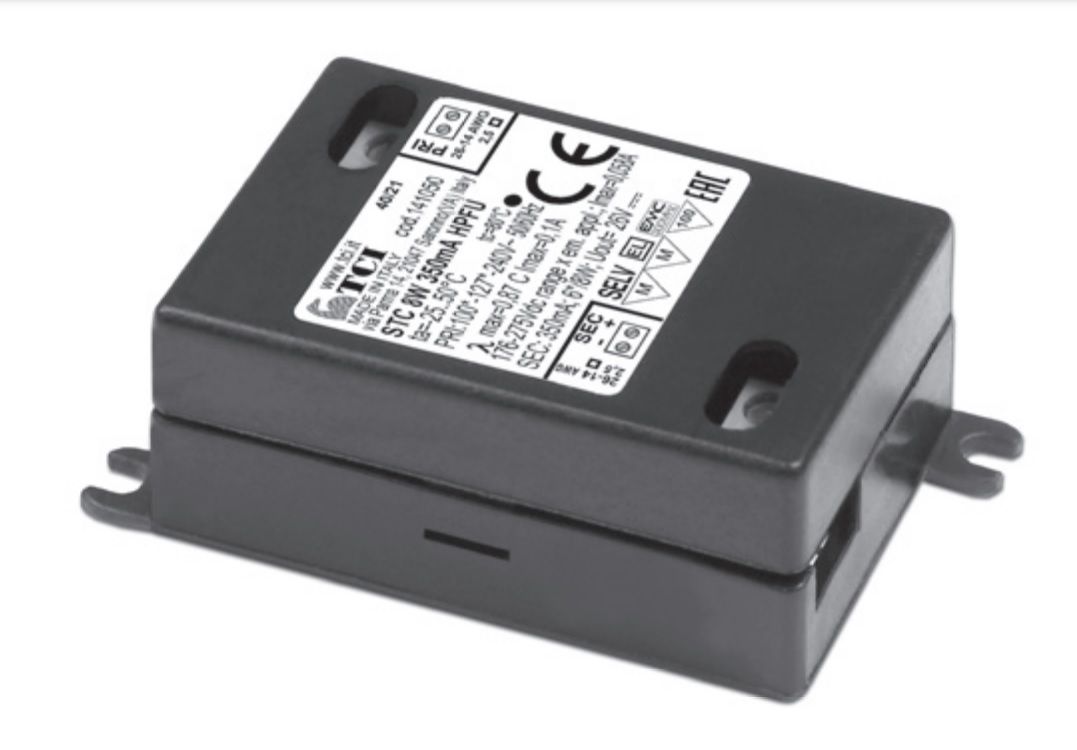 ������� (���� �������) 141050 STC 8W 350mA HPFU ����������������� �� ���� 350mA, 2-25,2V (out DC), 1-8W ��� LED (������������) ������������, 51*31*21mm, IP20. TCI. ������� : 122633 DC 8W 350mA STC/U