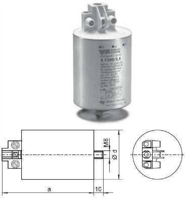 ���������� ���������� ���������� (���, �������, IGNITOR) Z 1200/2,5 140608 ��� ������������ ���� �� 1200W, ����������� ������ d50*87mm. Vossloh-Schwabe, ��������