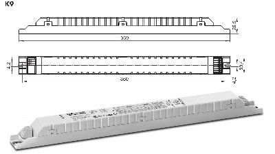 ����������� ����������������� ������� (����/ ��������/ �������) ELXe 258.222 188130 ��� �������������� ���� T8 1*58W, 2*58W, TC-L 1*55W, 2*55W, 359*30,4*28,5mm. Vossloh-Schwabe. Ref. �188130.98