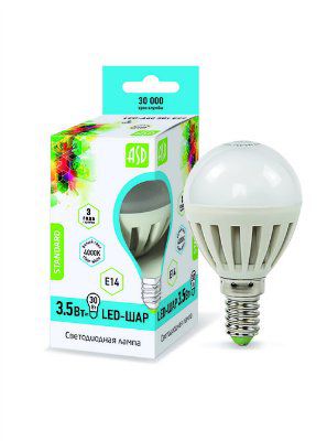 ASD-LED-���-E14-3,5W ����� D=45 ��, AC160-260V, 300 ��, 4000 �, ���� ����� (��� ��000648)