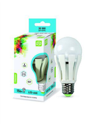 ASD-A60-standart-15W ������������ �����, E27, AC160-260V, 4000�, 1200 ��, ���� ����� (��� ��000598)