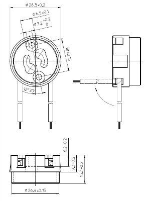 ������ GU10/GZ10  31001  500368  ��� ���������� ����, � ��������� 1��.�� L=120mm. Vossloh-Schwabe (��������)