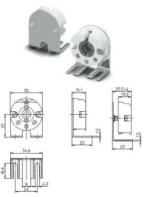 ������ G13 ��������� 48503  101793 � �������������� ��������, ��� ���� T8 � T12, ������ ��� 25��. Vossloh-Schwabe (��������)