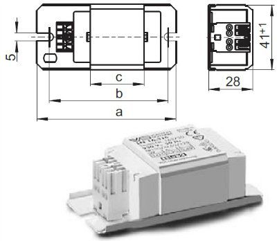���������������� ��� (�����/ �������� /�������) LN 13.313 163711 ��� �������������� ���� T5 2*6/8W, 1*13W, TC-S 2*5/7/9W, TC-D 1*10/13W, 105*41*28mm. Vossloh Schwabe, ��������. LN13.313