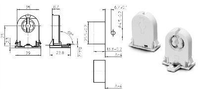 ������ G13 �������� 27700 109330 �� ��������, ������ �� ��� ����� 23mm ��� �������� �������������� ���� T8 � T12, ��� 27700. Vossloh Schwabe. �������: 27700 100562, BJB 26.290.1011.50, 26.290.4011.50, LST 15.611, Stucchi 1249/S