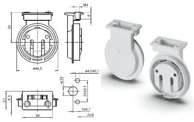 ������ G13 ������������������� 84105 521123 � ���������� ��� ���, ���� �����, IP65/67, ��� �������������� ���� T8, �12. Vossloh-Schwabe (��������)
