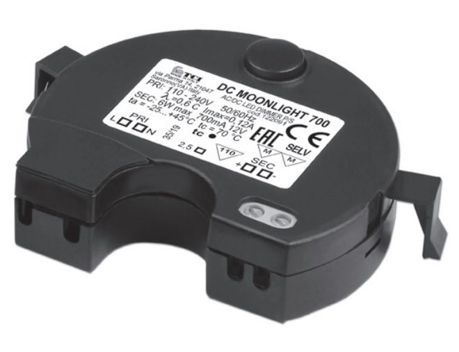 ������� (���� �������) 122091/350 DC MOONLIGHT 350 ����������� �� PUSH, ����������������� �� ���� 350mA, 2-20V (out DC), 0-6W ��� LED (������������) ������������, IP20. TCI, ������