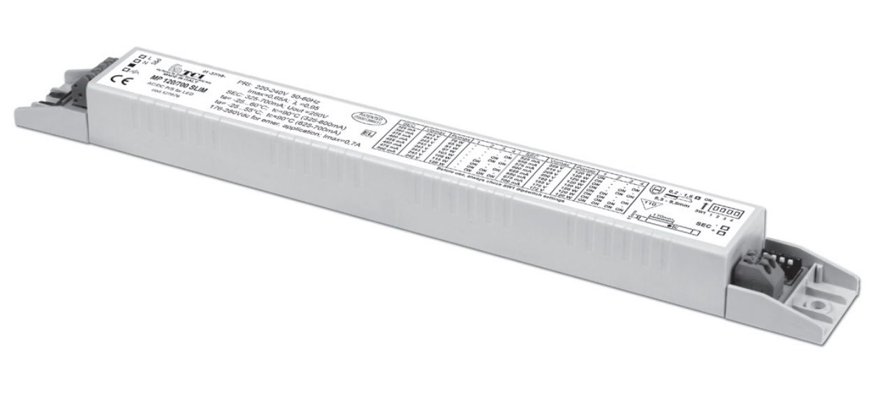 ������� (���� �������) 127676 MP 120/700 SLIM �������������: 325-700mA (DIP-�������������), 20-120W ��� LED (������������) ������������, 280*30*21mm, IP20. TCI, ������. ���� �� 50 ��.