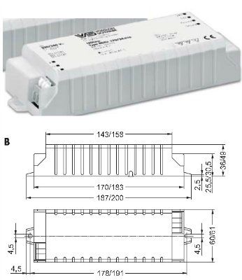 ���� � ������������ ������� (���� �������/ ���������) 186103 EDXe 170/24.010 ��� LED (������������) ����, ������������, ���������/����������/�������� ������, 24V(out DC), 0-70W, 200*61*49mm, IP20. Vossloh-Schwabe, ��������