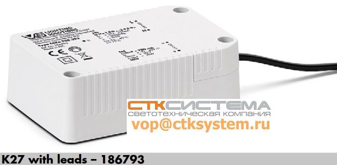 ������� (���� �������) 186793 ECXe 700.322 ����������������� �� ���� 700mA, 21-43V (out DC), 14,7-30W ��� LED (������������) ������������, 105*68*32mm, IP20. Vossloh-Schwabe